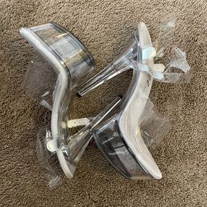 Used clear platform heels size 10